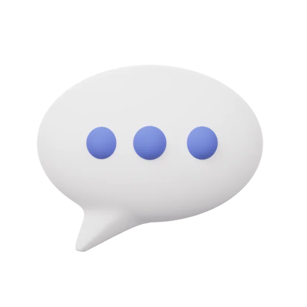 Message bubble 3D icon, view 2