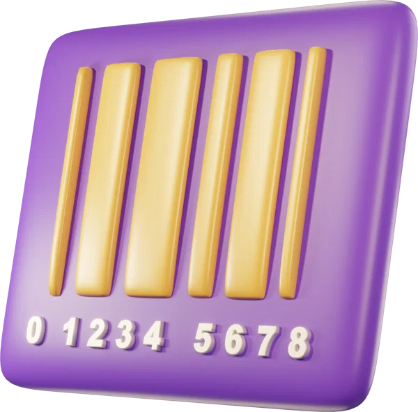 Barcode 3D icon, view 2