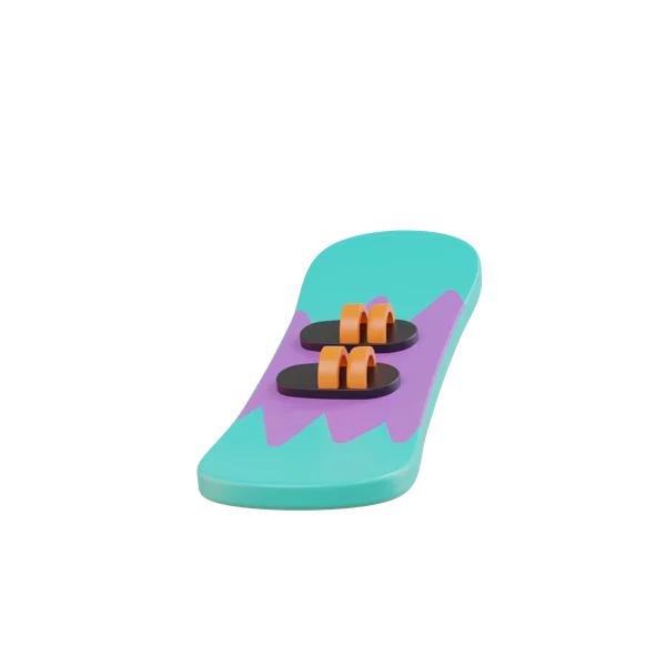 Snowboard 3D icon, view 3