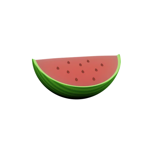 Watermelon 3D icon, view 3