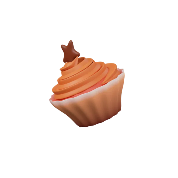Cupcake 3D icon, view 2