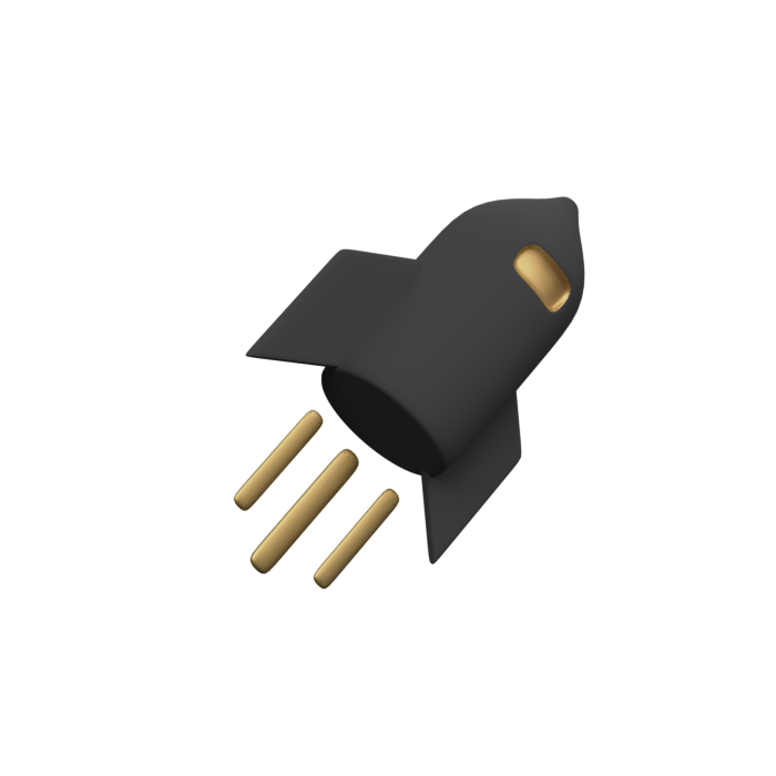 Rocket 3D icon, view 3
