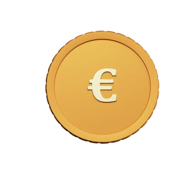 Currencies - Euro 3D icon, view 3