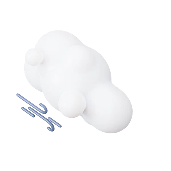 Cloud wind 3D icon, view 5