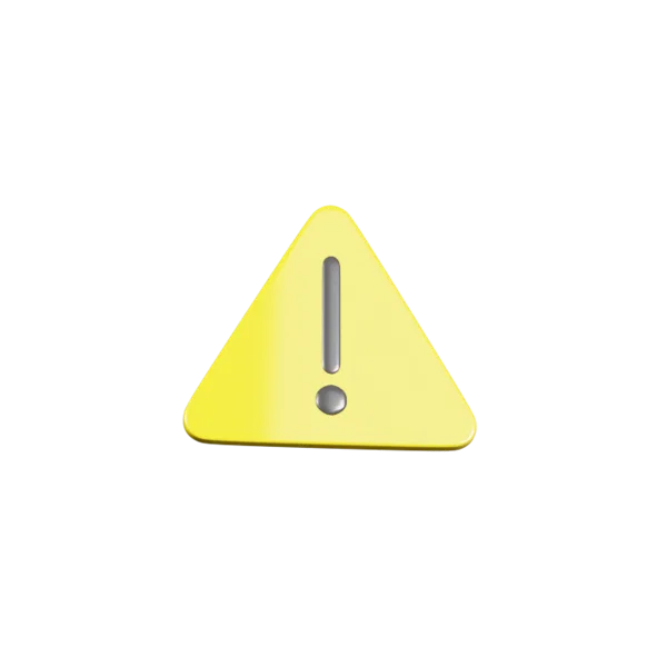 Caution 3D icon, view 1