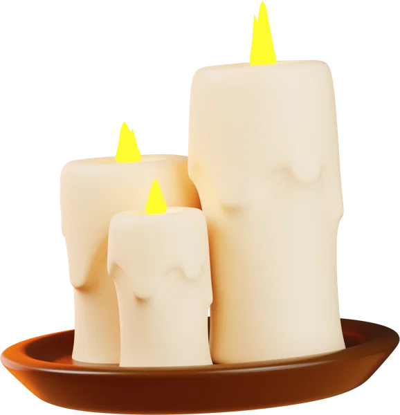 Candle 3D icon, view 2