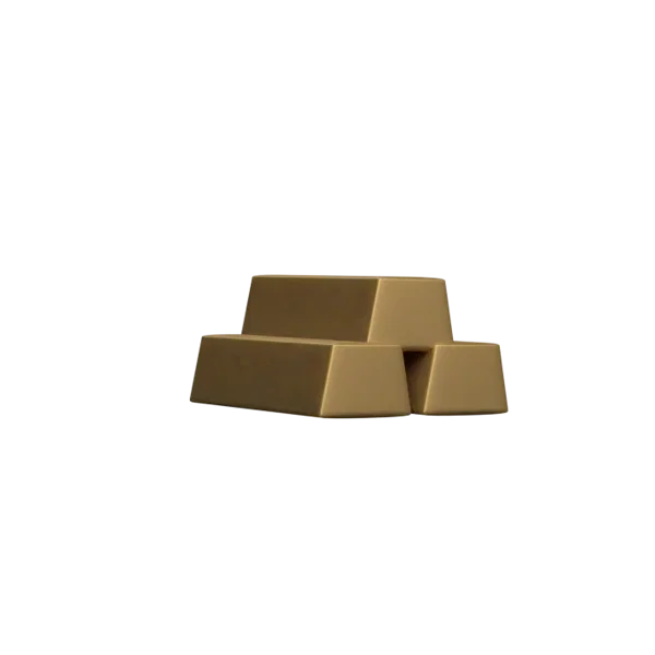 Golden Bricks 3D icon, view 3