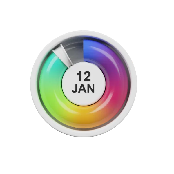Date Dial 3D icon, view 1