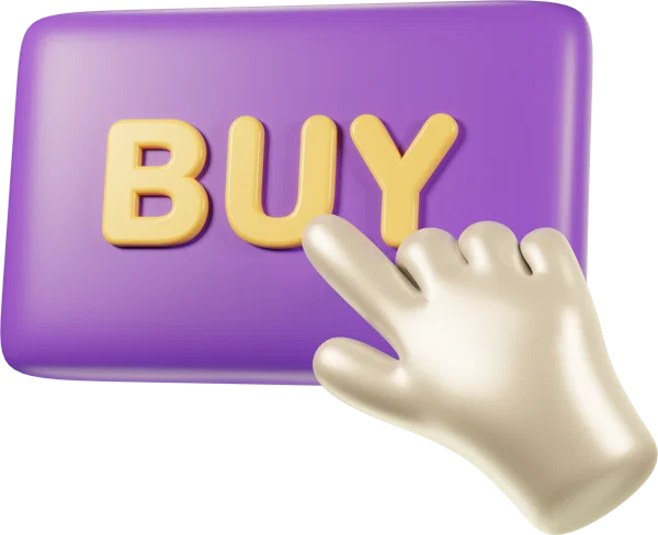 Buy button 3D icon, view 1