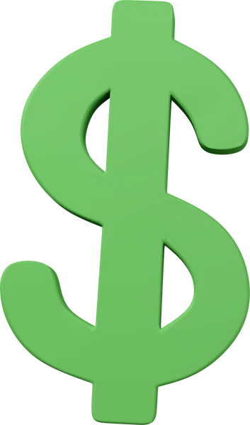 Dollar Sign 3D icon, view 2