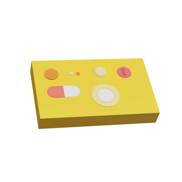 Buttons 3D icon, view 3