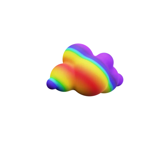 Cloud 3D icon, view 3