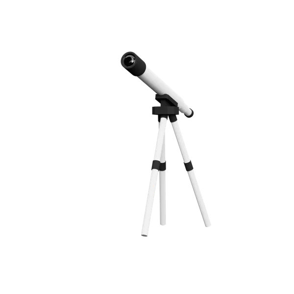 Telescope 3D icon, view 3
