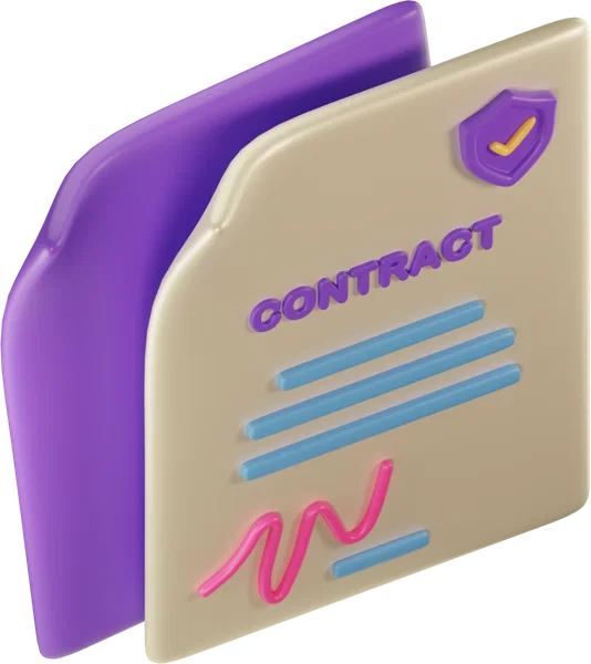Contract 3D icon, view 4