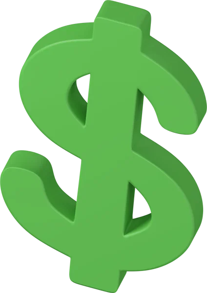 Dollar Sign 3D icon, view 5