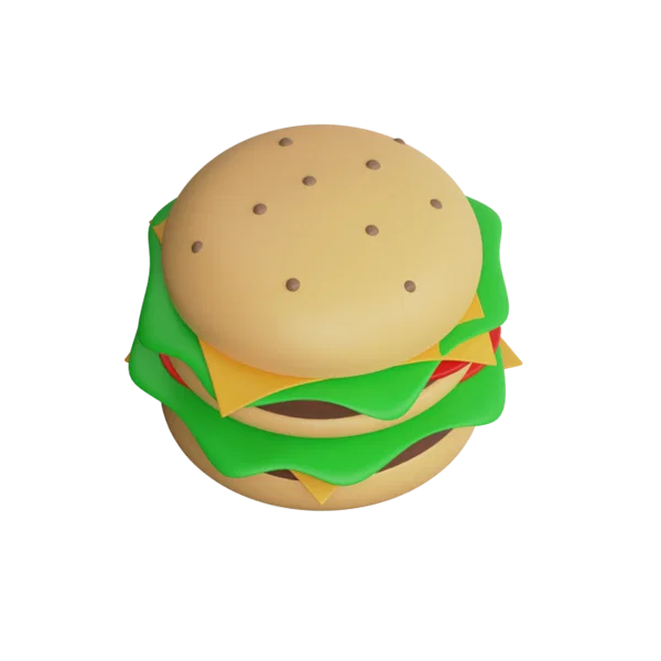Burger 3D icon, view 4