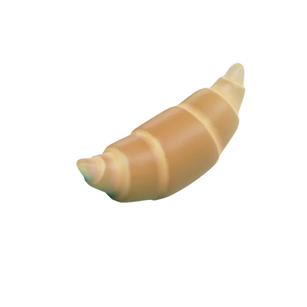 Croissant 3D icon, view 3