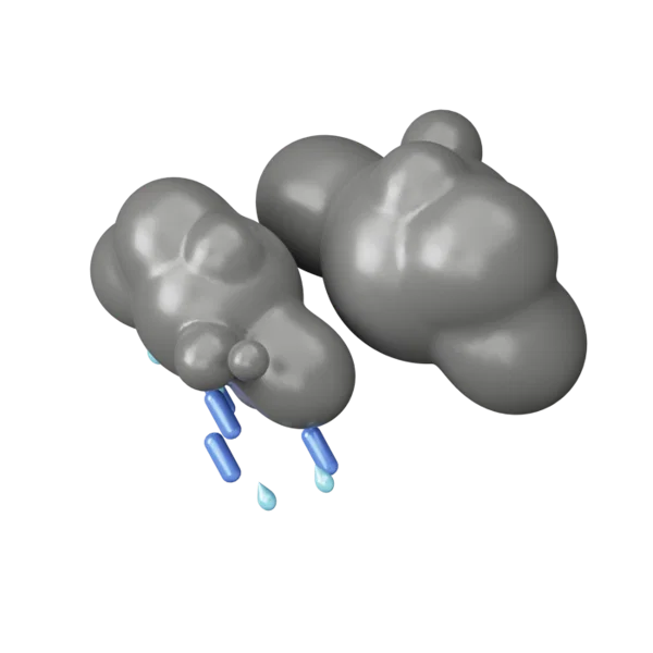 Raining under Stormyclouds 3D icon, view 5