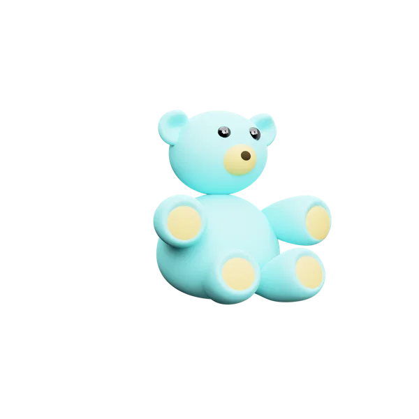 Tedy Bear 3D icon, view 3