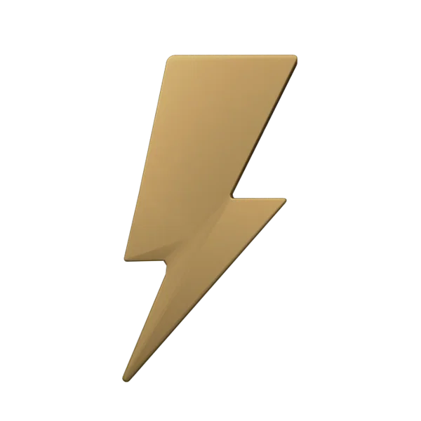 Thunderbolt 3D icon, view 3