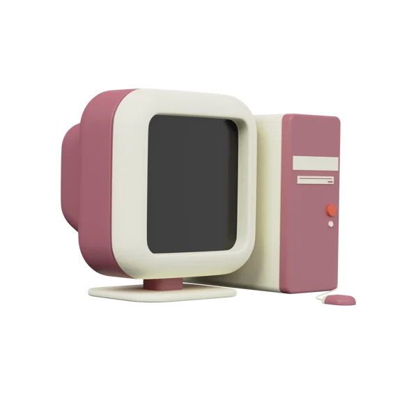 Computer 3D icon, view 1
