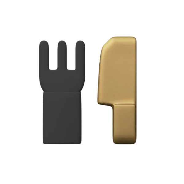 Cutlery 3D icon, view 1