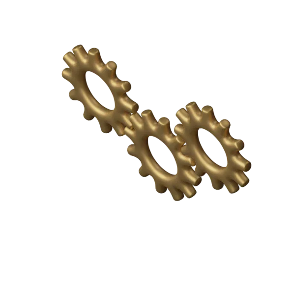 Cogs 2 3D icon, view 1