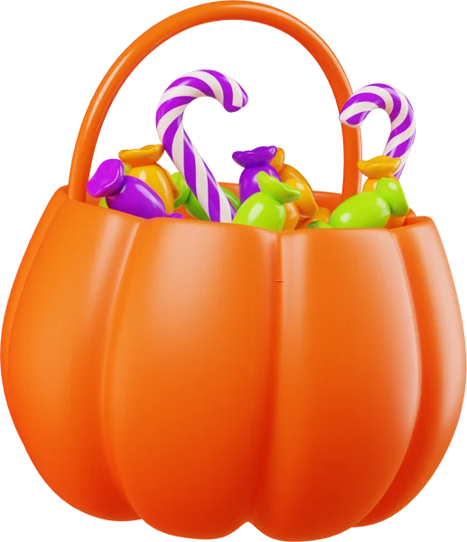 Basket of Sweets 3D icon, view 3