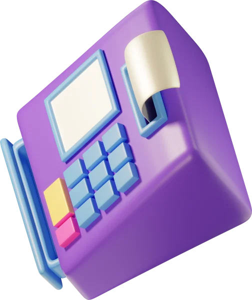 Cash register 3D icon, view 5