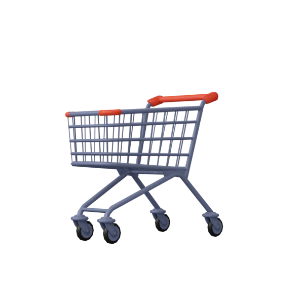 Shopping cart 3D icon, view 1