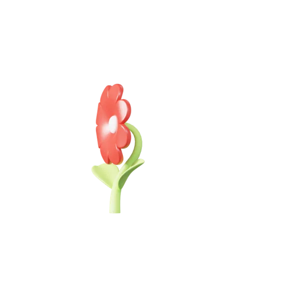 Flower 3D icon, view 2