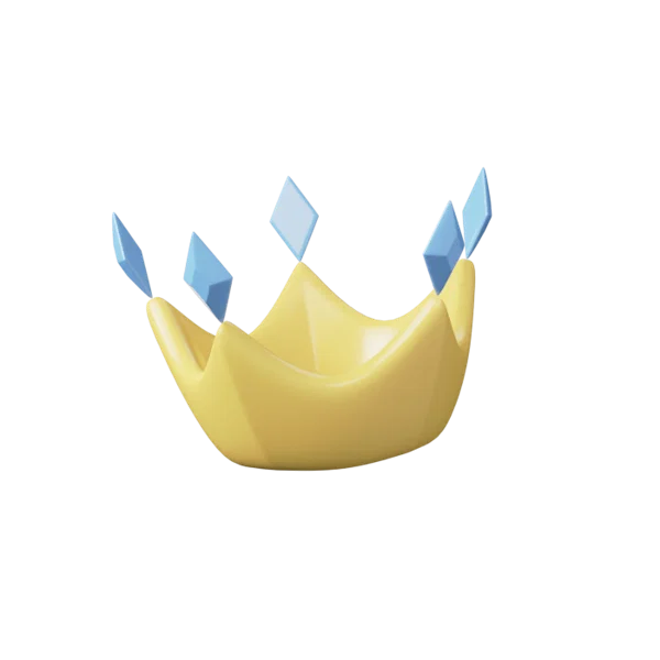 Crown 3D icon, view 2