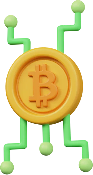Bitcoin 3D icon, view 2