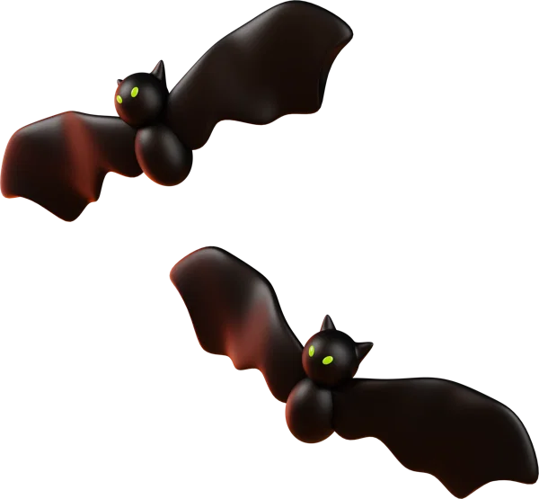 Bat 3D icon, view 2