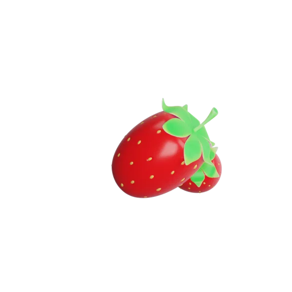 Strawberry 2 3D icon, view 4