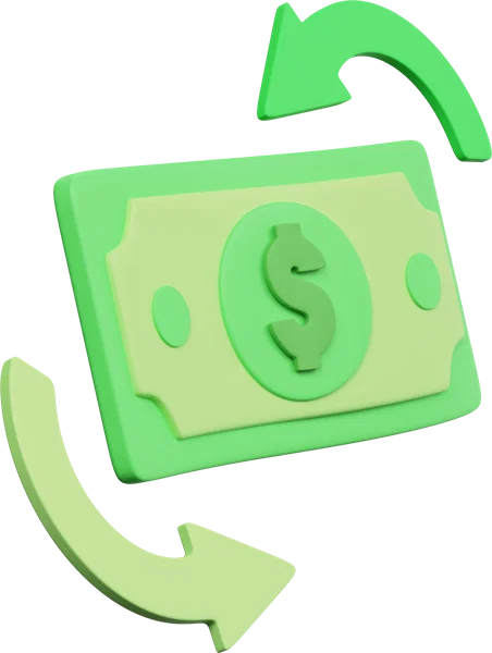 Refresh Money 3D icon, view 3