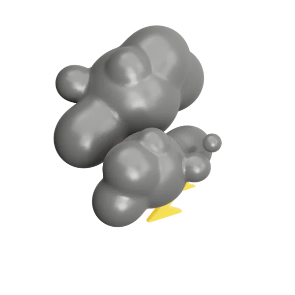 Lightening under Stormyclouds 3D icon, view 4