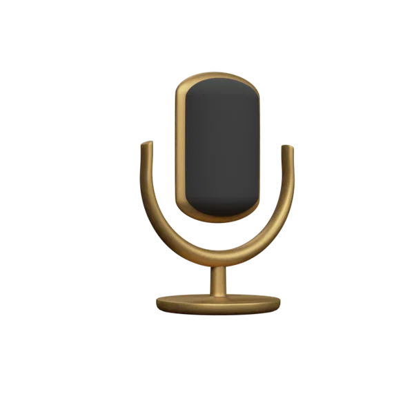 Microphone 3D icon, view 3