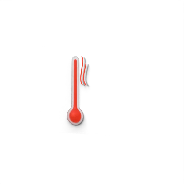 Thermometer high temprature 3D icon, view 2