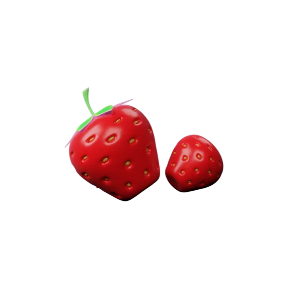 Strawberry 3D icon, view 2
