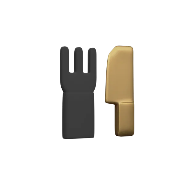 Cutlery 3D icon, view 3