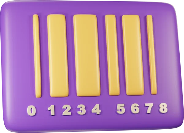 Barcode 3D icon, view 3