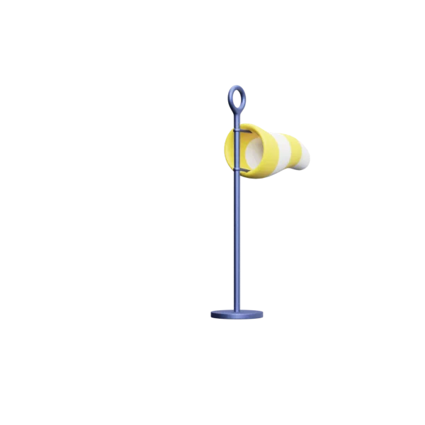 Weather cone 3D icon, view 3