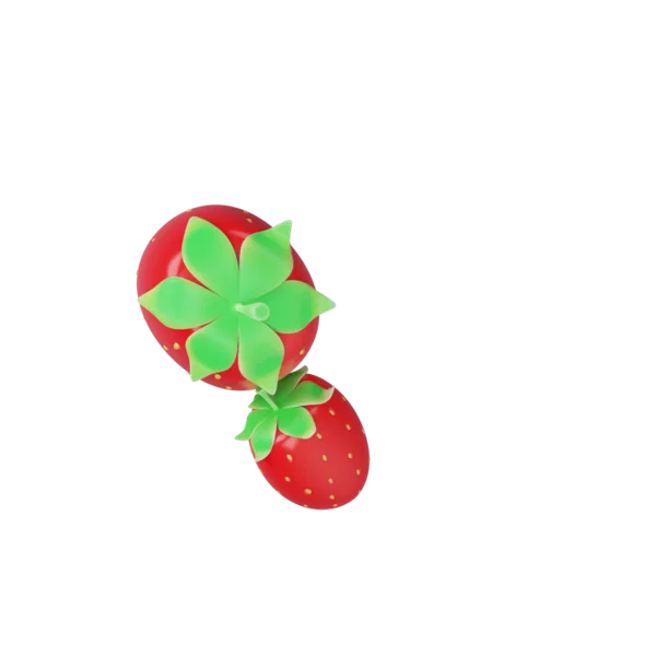 Strawberry 2 3D icon, view 5