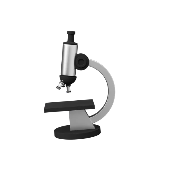 Microscope 3D icon, view 2