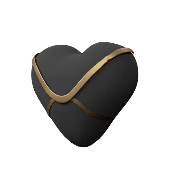 Heart 1 3D icon, view 2