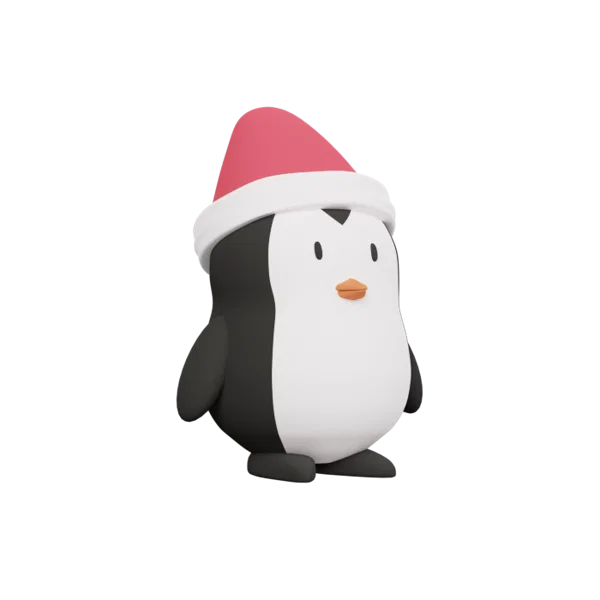 Pinguin 3D icon, view 3