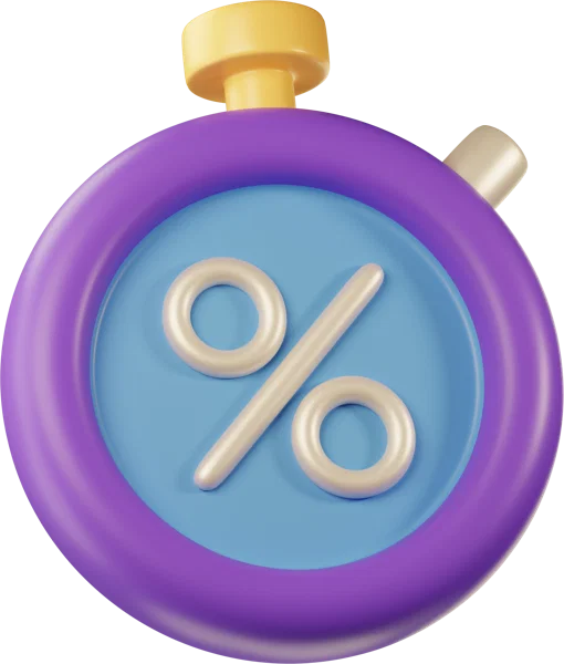Timer 3D icon, view 3