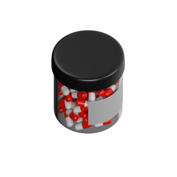 Pills in Vial 3D icon, view 4