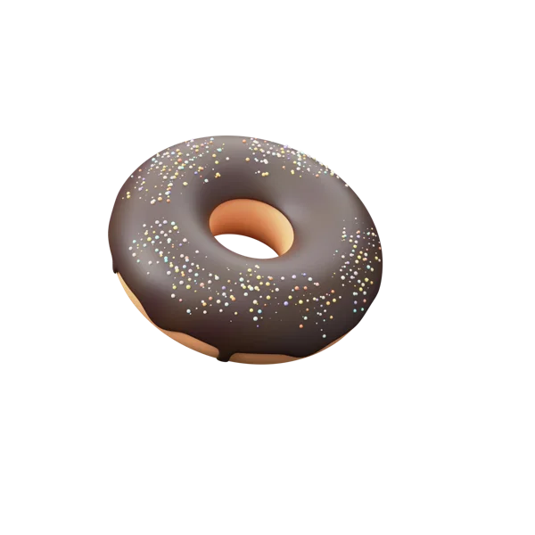 Donut 2 3D icon, view 3